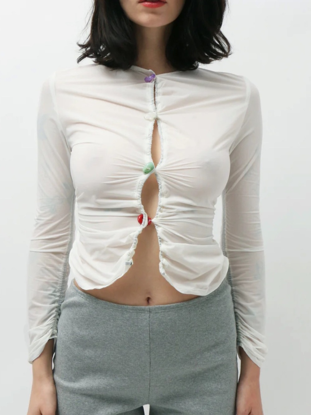 Lucille Thievre Sheer Cardigan